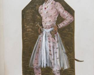 Theadora Van Runkle — Nine Tiger Man, pink paisley tunic and turban