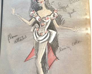 New Faces of 1952 — Lizzie Borden, black-and-red costume study
