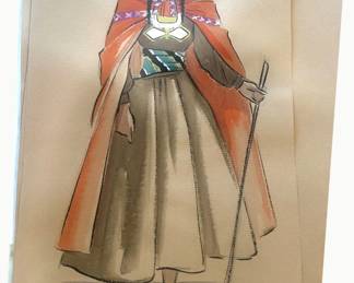 Peru — orange cloak and staff costume study