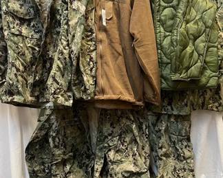 Navy Camo Jackets, Liners, Pants Hats