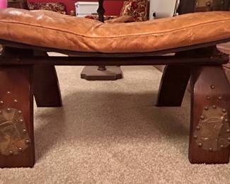 vintage Middle Eastern camel saddle stools