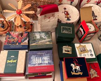 Assorted White House Christmas decorations