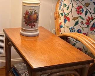 Rattan end table