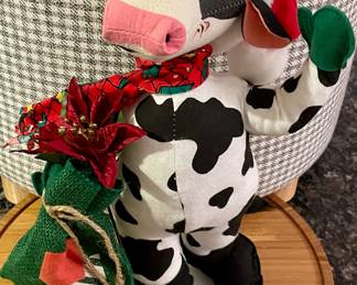 1999 ANNALEE "MOO-RRY CHRISTMAS HOLSTEIN COW" (ITEM #808599s)
