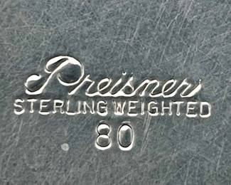 PAIR PREISNER WEIGHTED STERLING PATTERN #80 CANDLESTICKS