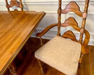 VINTAGE DINING TABLE w/6-CHAIRS and CUSTOM PAD SET