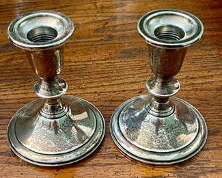 PAIR TOWLE WEIGHTED STERLING, RINFORCED MODEL 734 CANDLESTICKS