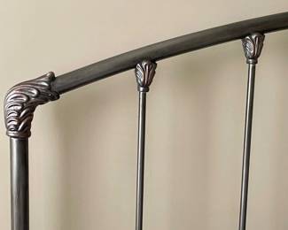 QUEEN BED WITH METAL HEADBOARD