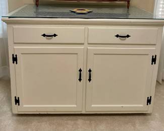 GLASS-TOP CRAFTING BENCH/CABINET