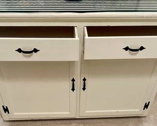 GLASS-TOP CRAFTING BENCH/CABINET