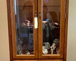 OAK LIGHTED CURIO