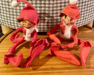 1991 & 1992 (L-R) ANNALEE CHRISTMAS PIXIE ELVES
