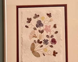FRAMED/MATTED DRIED FLORAL ART