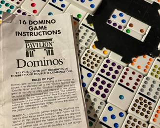 137 DOUBLE DOMINOES WITH TRAIN SPLIT, DIRECTIONS, RULES