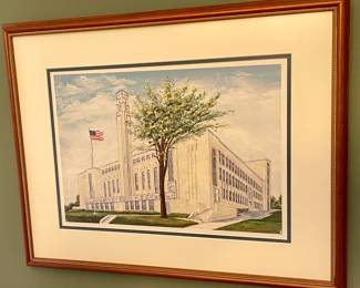 FRAMED/MATTED/SIGNED/NUMBERED WASHINGTON HIGH SCHOOL by RICH CELARI, 1999 - 334/1450 - WASHINGTON, PA