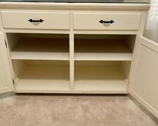 GLASS-TOP CRAFTING BENCH/CABINET
