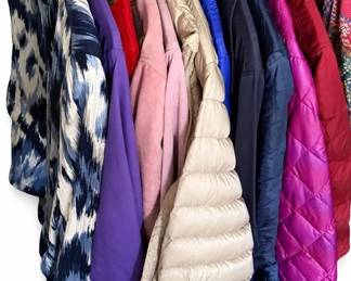 Clothing lot – denim, tops, vests, with hangers | Lot 1088, bids start at $10