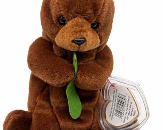 Ty brown leaf bear plush – Ty teddy bear with tags, fall | Lot 1117, bids start at $10