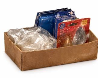 Hardware lot – hose, light bulbs, storage bins, utility supplies | Lot 1163, bids start at $5