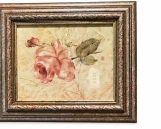 Floral wall art lot (5) – framed rose & magnolia prints, Art Mates, Artists Guild of America | Lot 1007, bids start at $15