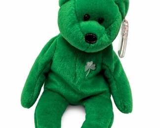 Ty shamrock bear plush – green Ty teddy bear with tags, St. Patrick's Day | Lot 1116, bids start at $10