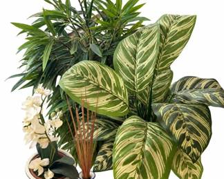 Potted foliage arrangements (3) & decorative reeds | Lot 1171, bids start at $5
