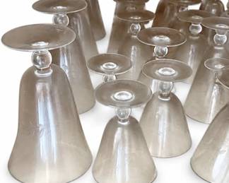 Clear stemware – etched & plain wine glasses / goblets | Lot 1031, bids start at $10