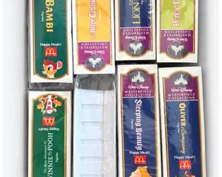 Disney Masterpiece Collection boxes (Bambi, Lion King, Sleeping Beauty, Pete's Dragon, Winnie the Pooh) + Taco Bell, Looney Tunes, Tarzan promo toys | Lot 1035, bids start at $15
