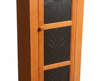 Tall narrow storage cabinet with 3 inset panels | Lot 1026, bids start at $20