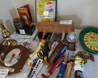tap  knobs   and  brewery  items