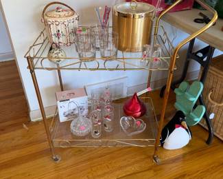 Vintage Barware & bar cart
