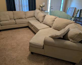 L-Shaped Tan Couch
