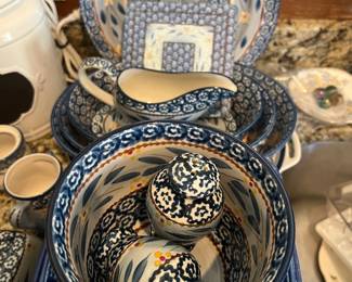 Blue Patterned Dishware and Bakeware