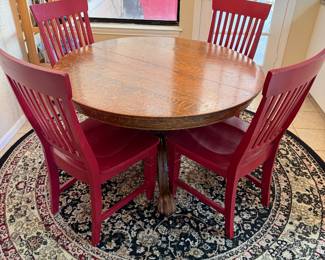 antique oak dining table with claw feet