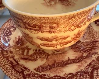 red willow cups and saucers
