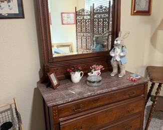 Victorian Eastlake dresser with marble top