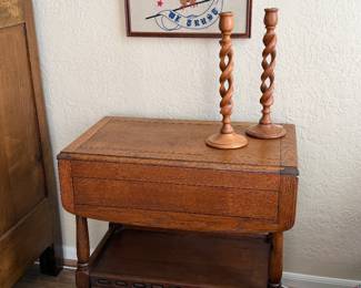 English tea cart, double drop-leaf