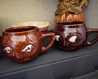 McCoy moon face mugs