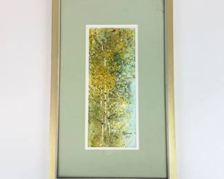 Lot 003  Maxine Tronsdale Gnazzo Signed Original Watercolor Colorado Gold  Framed