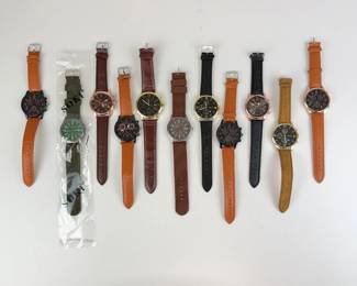 Lot 144  Lot of 11 Assorted Mens Wristwatches  Fashion, Chronograph Style  Casual Watches