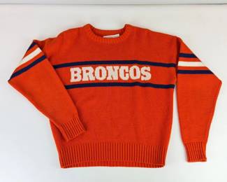 Lot 083  Vintage Denver Broncos NFL Sweater  Cliff Engle Ltd.  Made in USA  Adult Medium
