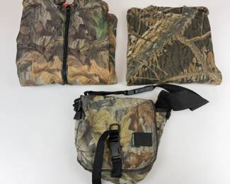 Lot 107  Woolrich Reversible Camo Hunting Vest, Shadow Branch Shirt  Remington Gear Bag  3 Pieces