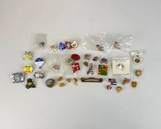 Lot 146  Assorted Vintage  Modern Lapel Pins Lot  Colorado Rockies, Patriotic, Sports  Collectibles