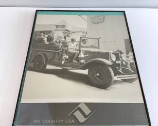 Lot 030  Vintage Ski Country USA Vail Colorado Fire Truck Promotional Poster