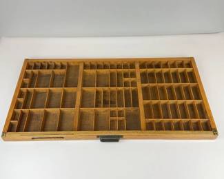 Lot 185  Vintage Wooden Printers Typesetter Tray  Letterpress Type Case Drawer Shadow Box
