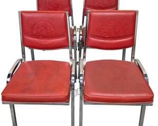 Lot 072  Set of 4 Vintage Samsonite City  County of Denver Chairs  Municipal Government Furniture