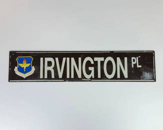 Lot 015  Vintage Irvington Place DoubleSided Metal Street Sign  USAF Air Training Command