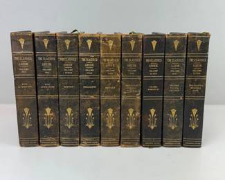 Lot 124  Antique The Classics Parnassus Edition Greek  Latin Literature  9 Hardcover Books