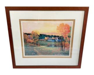 Lot 024  Max Hayslette Alders in Autumn Framed Lithograph  Autumn Landscape