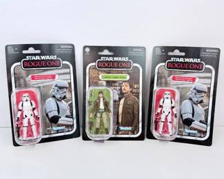 Lot 051  Kenner Star Wars Rogue One Action Figures Set of 3 Captain Cassian Andor and Imperial Stormtroopers